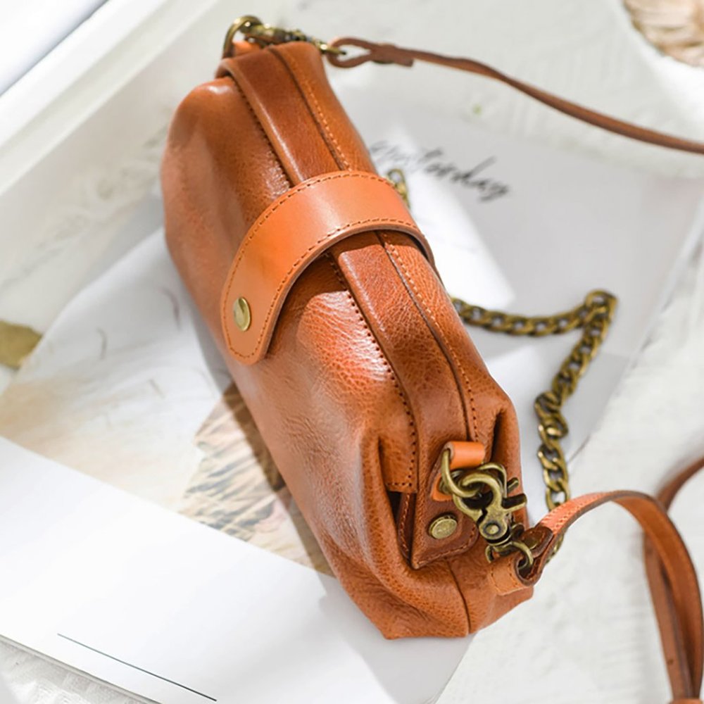 Top Layer Cowhide Bag, High-End Handmade Chain Sh… - image 2